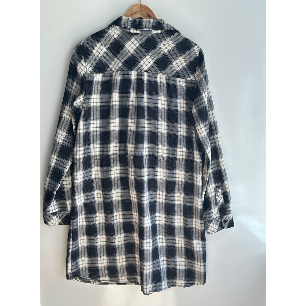 Skies Are Blue Shirt Dress Black/White Drawstring Waist Medium Oversized - Picture 10 of 16